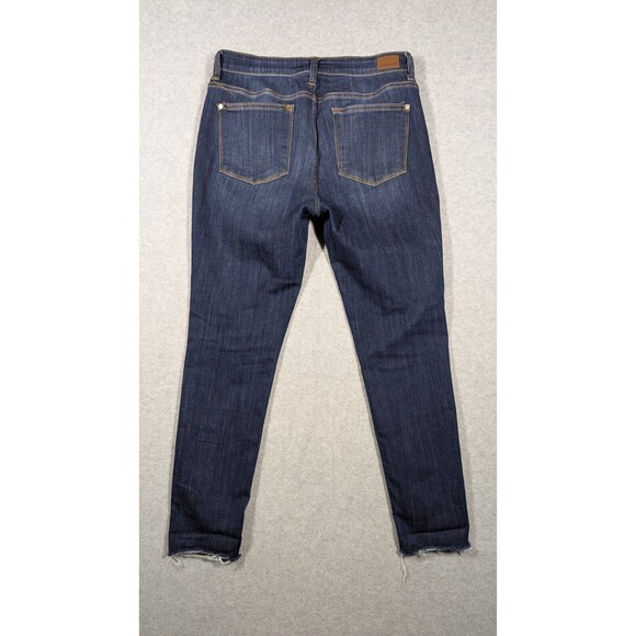 Judy Blue Women Jeans 11/30 Ankle Skinny Fit Distress Hem High Rise Stretch Dark - Picture 4 of 14